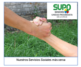 Aparece el logo de SUPO, dos manos entrelazadas y un texto que dice "Nuestros Servicios Sociales más cerca"